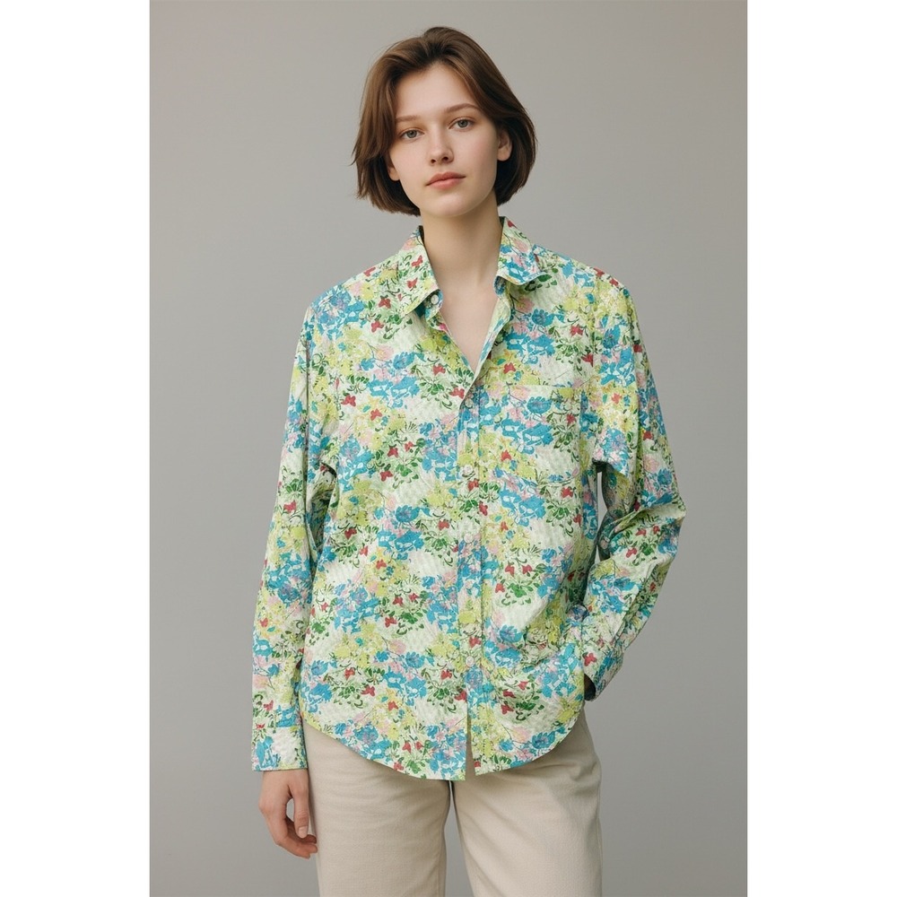 Custo Barcelona Classic Mini Zoo Floral Animal Print Cotton Sample Shirt Size 2